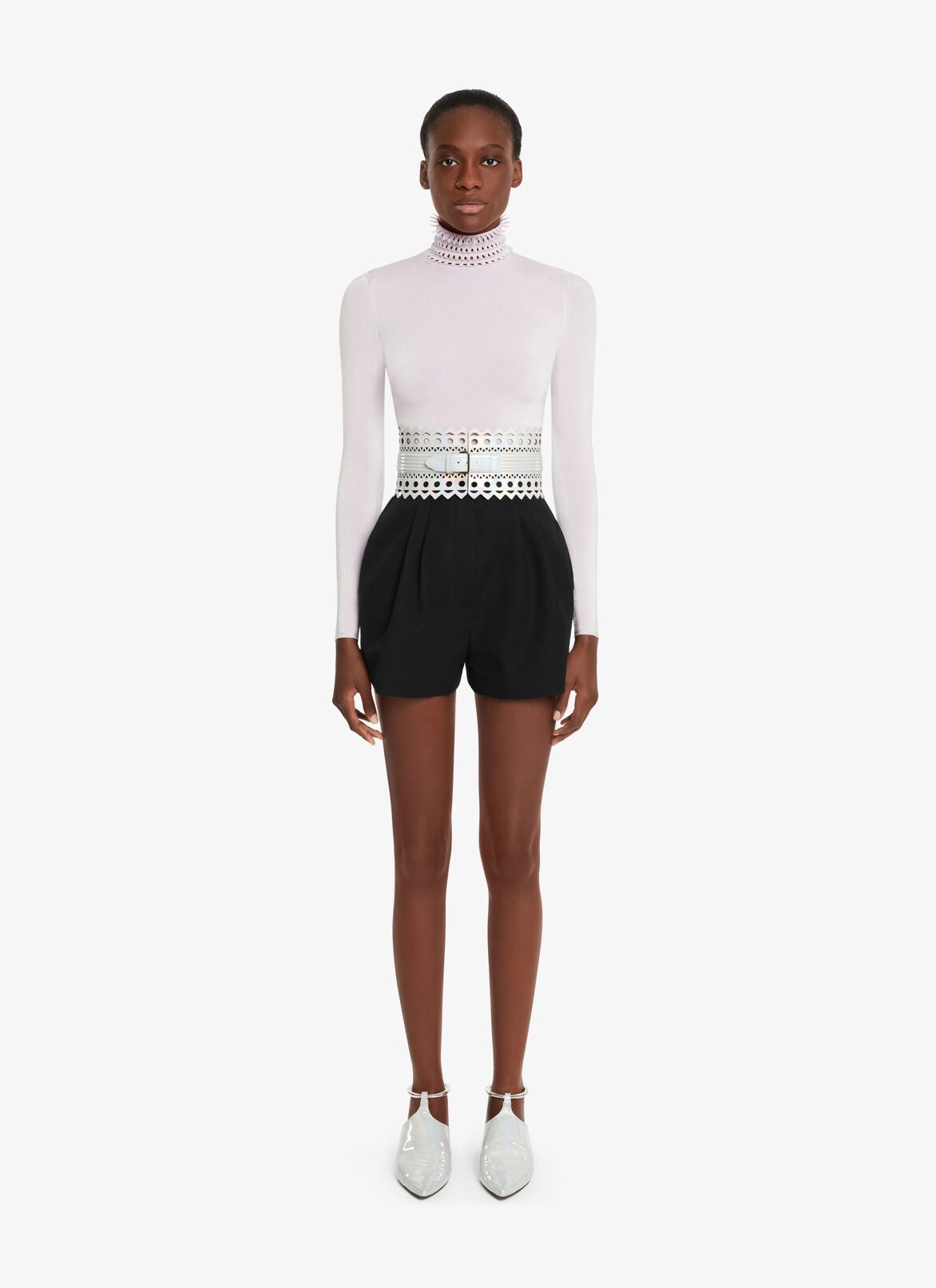 SEAMLESS KNIT TURTLENECK ALAÏA LILAC SEAMLESS KNIT TURTLENECK